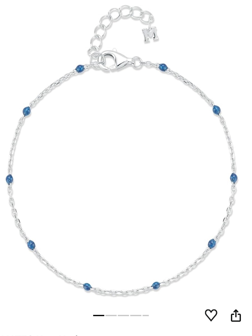 MATEO New York Sterling Silver Bracelet with Blue Enamel Accents